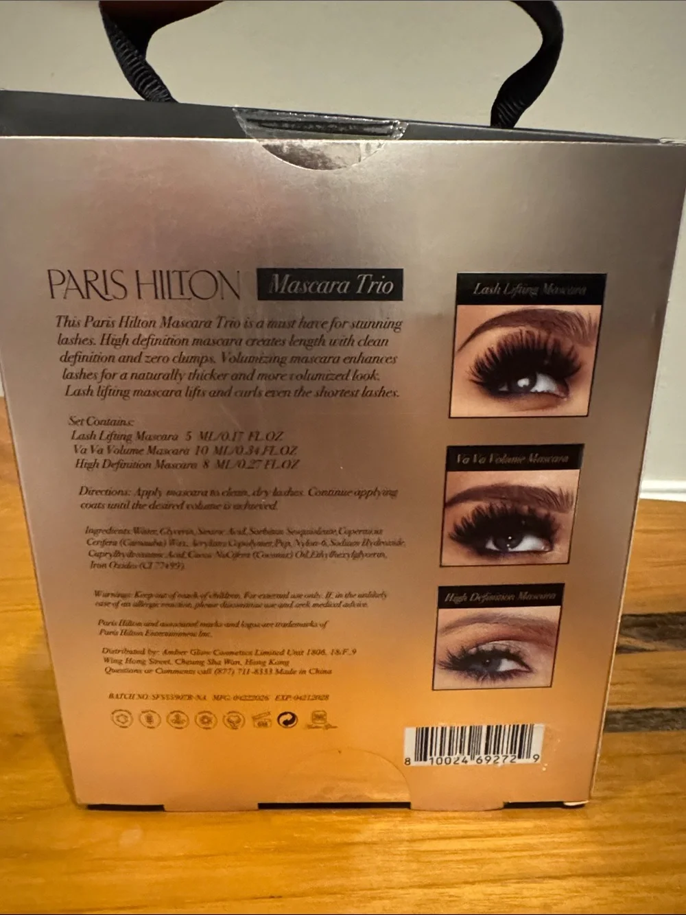 Paris Hilton Mascara Trio — Black & Gold Packaging